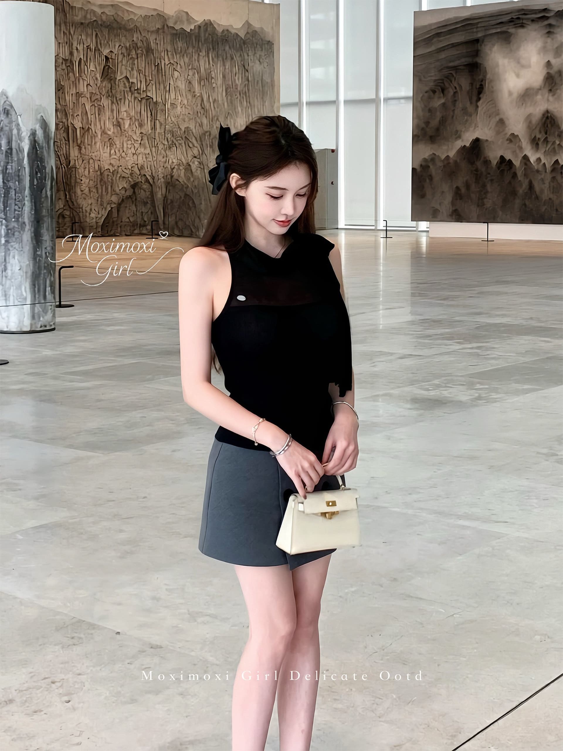 프랑스식 홀로우 아웃 패치워크 스트랩 민소매 조끼 여성 여름 새로운 디자인 센스 슬림해 보이는 달콤한 매운맛 작은 대중 다용도 맨위 상세 이미지 19