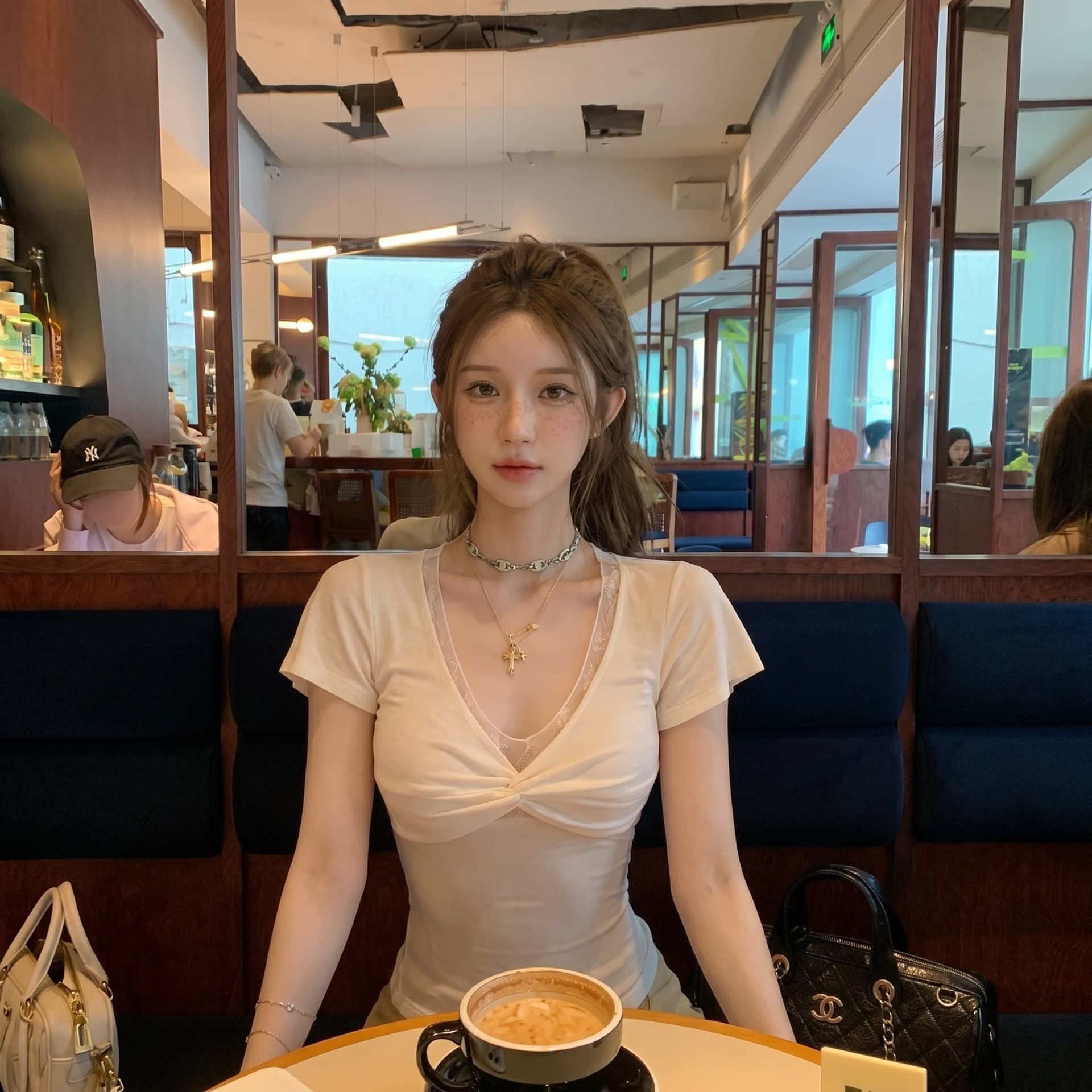 칼라 레이스 비틀림 반팔 여성 여름 몸매 가꾸기 슬림해 보이는 순수한 욕망 아름다운 맨위 상세 이미지 3