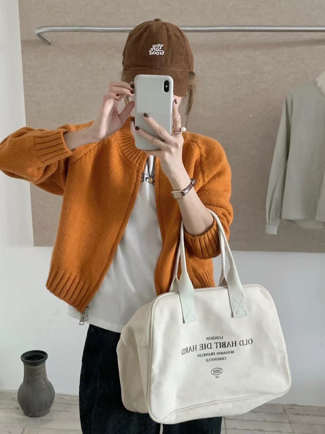 쇼트 스타일 라운드 넥 단색 더블 지퍼 니트 오픈 가디건 여성 가을 겨울 새로운 한국 스타일 루즈핏 작은 키 스웨터 코트 두꺼움 상세 이미지 20