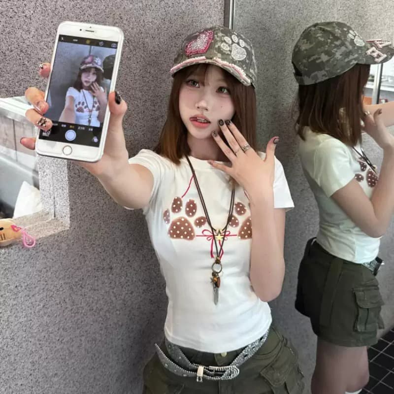 40 순면 220 그램 92 면 8 암모니아 Lun 긍정적 인 어깨 반팔 티셔츠 여성 프린트