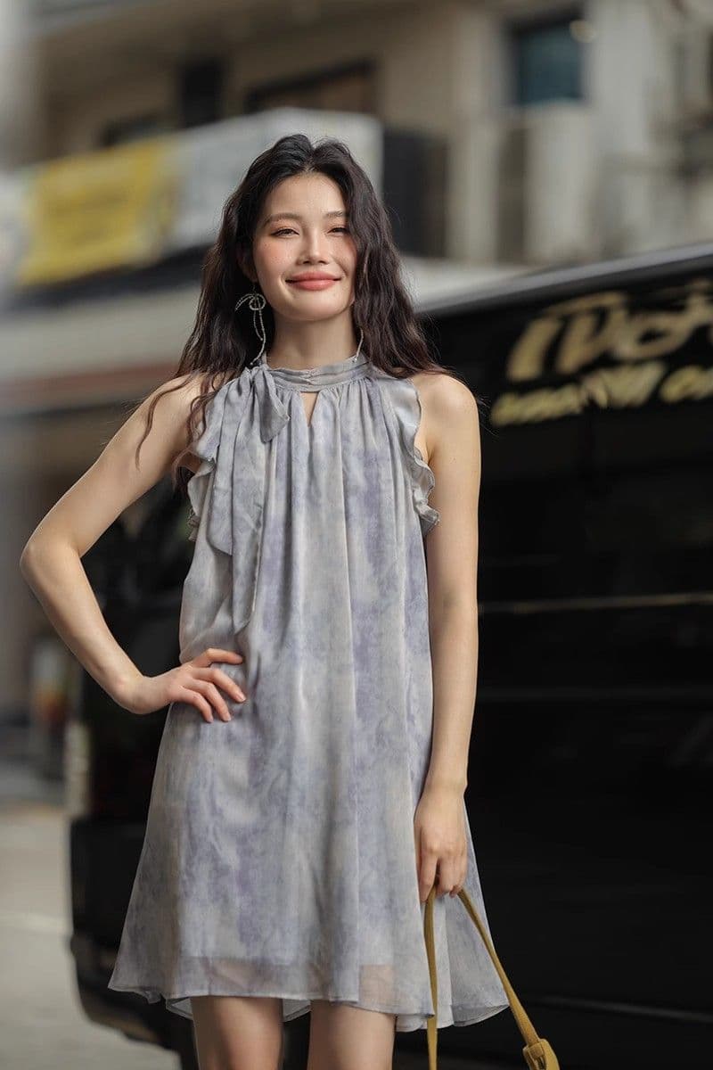 새로운 중식 국풍 행침 목 슬립 드레스 여성 의류 2025 새로운 여름 작은 키 작은 대중 디자인 센스 미니 스커트