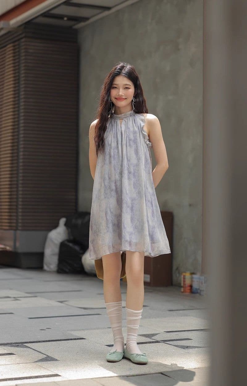 새로운 중식 국풍 행침 목 슬립 드레스 여성 의류 2025 새로운 여름 작은 키 작은 대중 디자인 센스 미니 스커트 상세 이미지 15