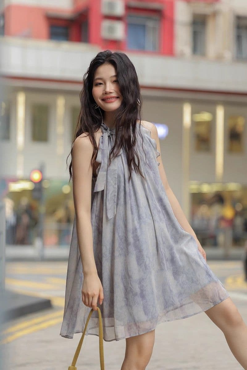 새로운 중식 국풍 행침 목 슬립 드레스 여성 의류 2025 새로운 여름 작은 키 작은 대중 디자인 센스 미니 스커트 상세 이미지 19