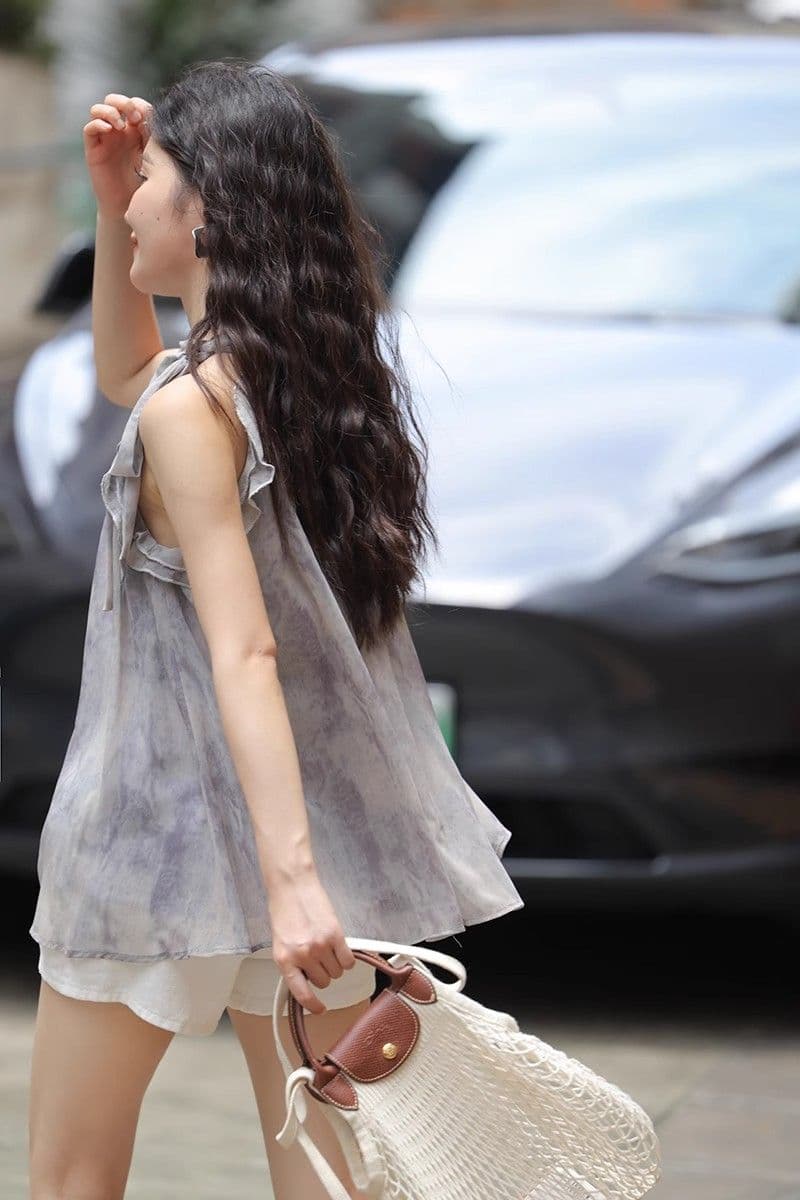 새로운 중식 국풍 행침 목 슬립 드레스 여성 의류 2025 새로운 여름 작은 키 작은 대중 디자인 센스 미니 스커트 상세 이미지 25