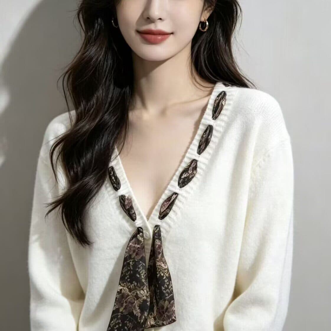 2026 스카프 가을 겨울 니트 오픈 가디건 연령 감소 루즈핏 새로운 니트 스웨터 긴팔 스웨터 코트 맨위 상세 이미지 2