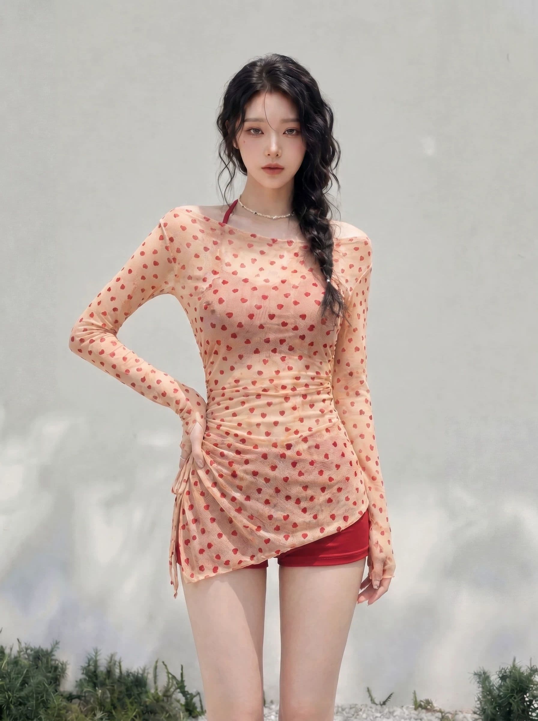2026 새로운 여름 스택 착용 긴팔 비스듬한 어깨 자외선 차단 블라우스 투피스 조끼 다용도 맨위 상세 이미지 2