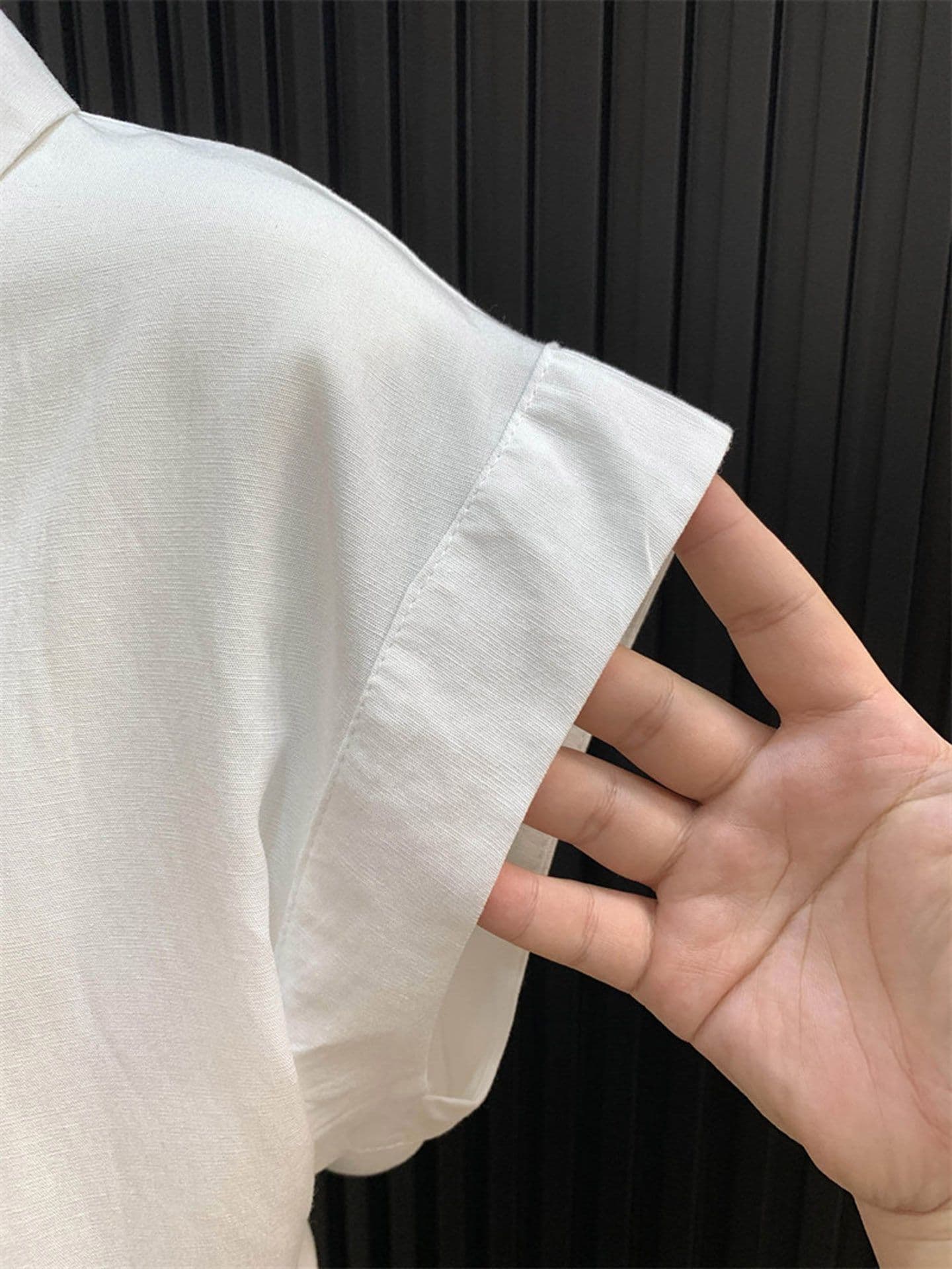 프랑스식 POLO 칼라 리본 디자인 센스 작은 대중 화이트 여성 셔츠 여름 품격 셔츠 슬림해 보이는 반팔 맨위 상세 이미지 10