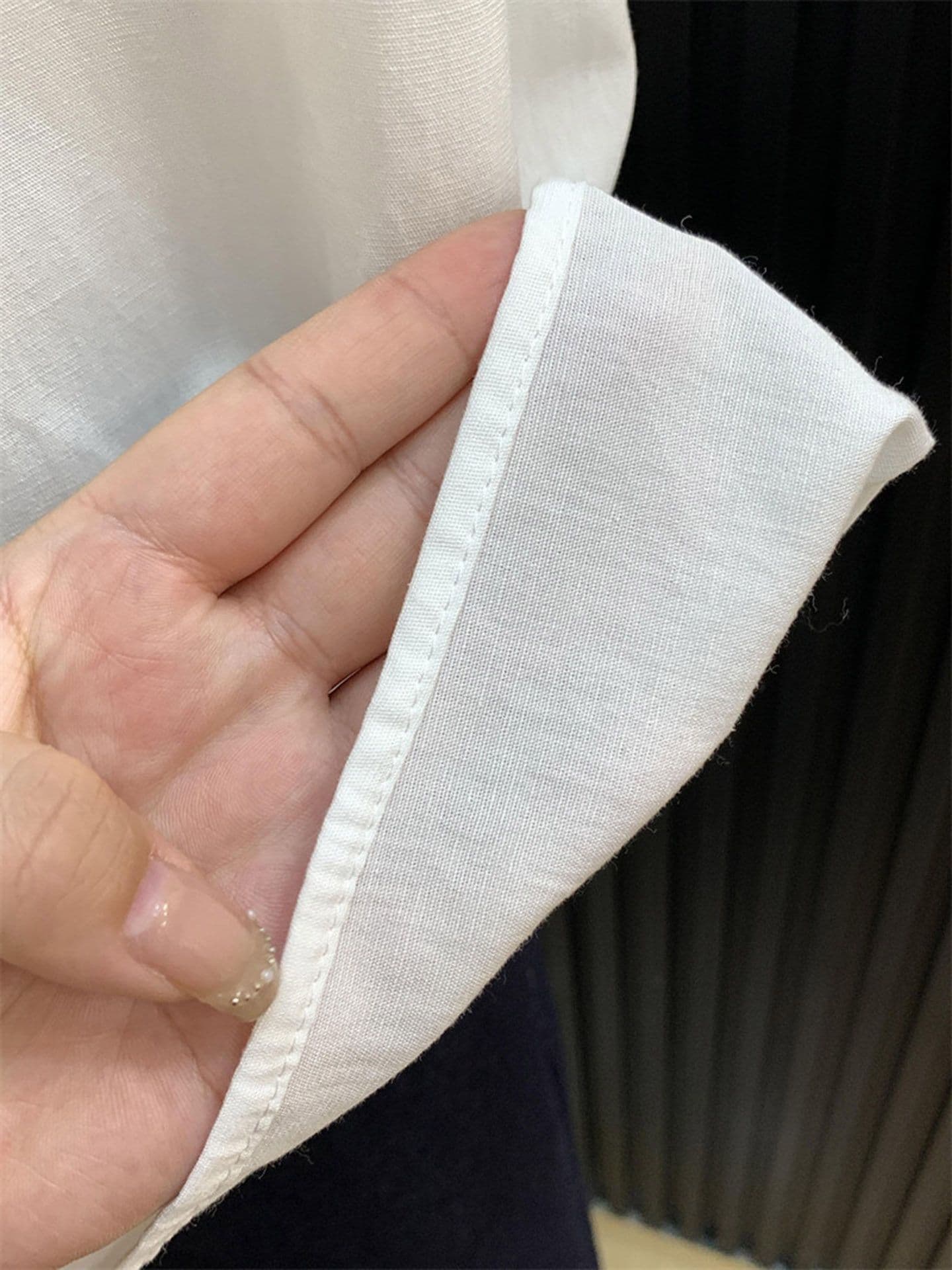 프랑스식 POLO 칼라 리본 디자인 센스 작은 대중 화이트 여성 셔츠 여름 품격 셔츠 슬림해 보이는 반팔 맨위 상세 이미지 12