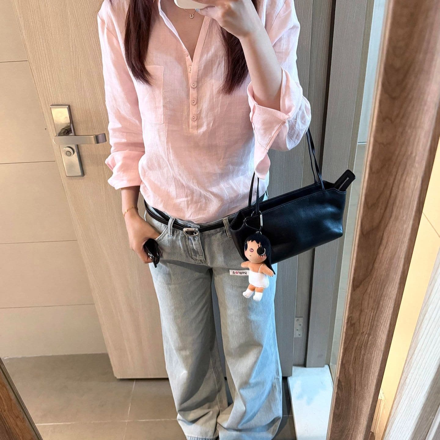 한 부서 레트로 핑크색 polo 반 개방 자외선 차단 여성 셔츠 여름 디자인 센스 출퇴근 루즈핏 캐주얼 다용도 맨위 이미지 5