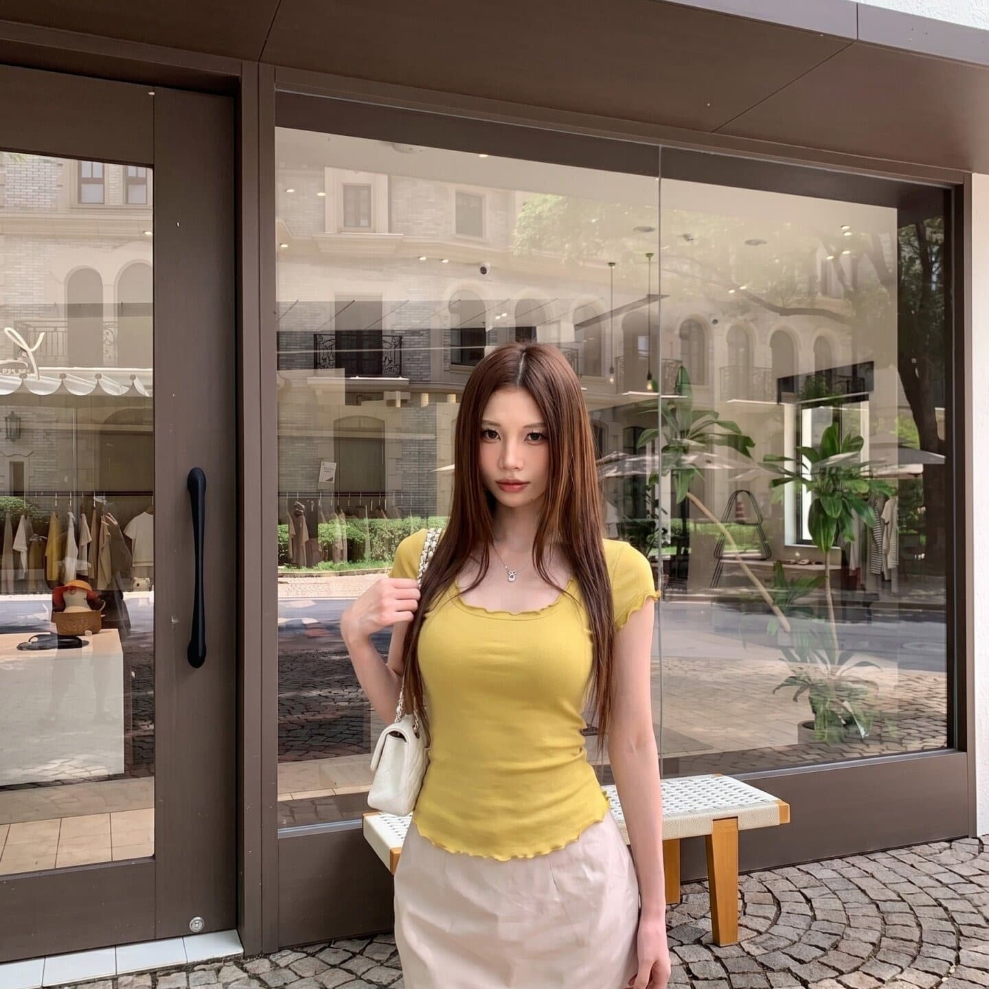라이 경기 서울 핑크색 작은 대중 u 칼라 프릴 반팔 티셔츠 여성 여름 달콤한 핫걸 몸매 가꾸기 슬림해 보이는 캐주얼 짧은 맨위 이미지 5