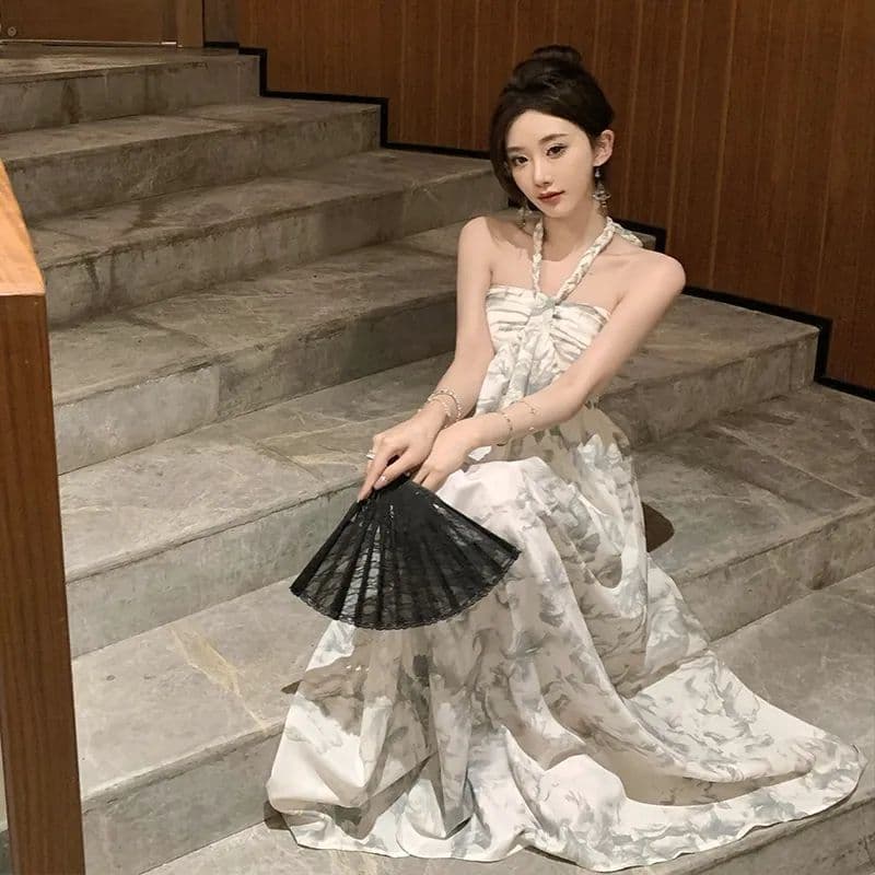 여름 휴가 치마 Qushui 난초 프랑스식 휴가 바람 고급 디자인 센스 행침 목 작은 대중 루즈핏 드레스 이미지 3