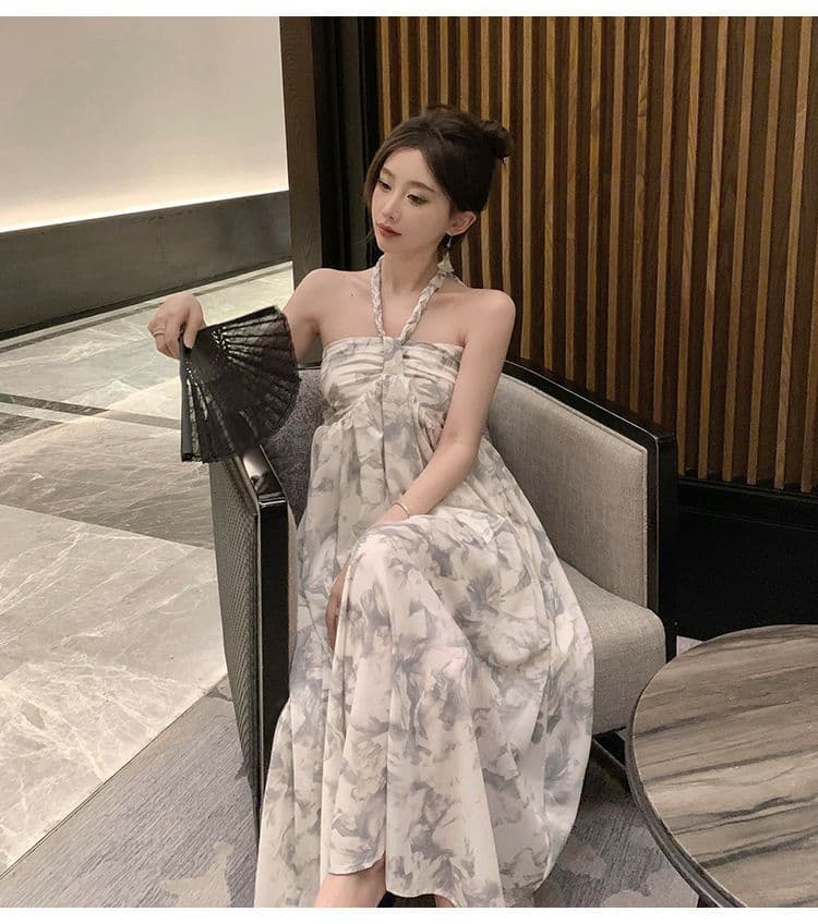 여름 휴가 치마 Qushui 난초 프랑스식 휴가 바람 고급 디자인 센스 행침 목 작은 대중 루즈핏 드레스 상세 이미지 2