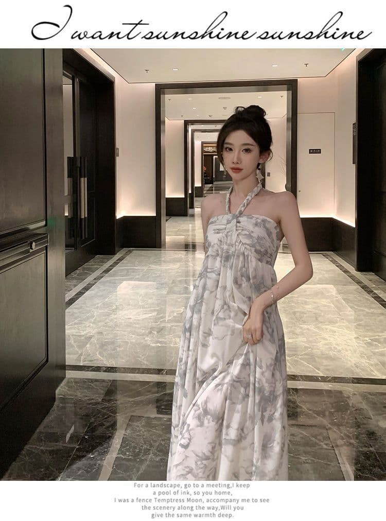 여름 휴가 치마 Qushui 난초 프랑스식 휴가 바람 고급 디자인 센스 행침 목 작은 대중 루즈핏 드레스 상세 이미지 7