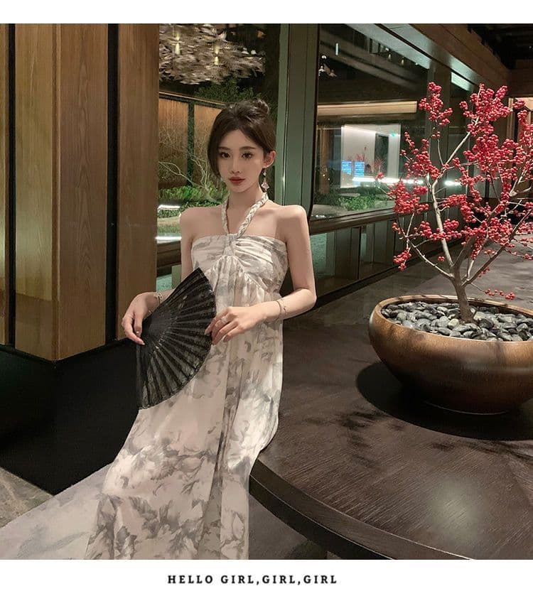 여름 휴가 치마 Qushui 난초 프랑스식 휴가 바람 고급 디자인 센스 행침 목 작은 대중 루즈핏 드레스 상세 이미지 10