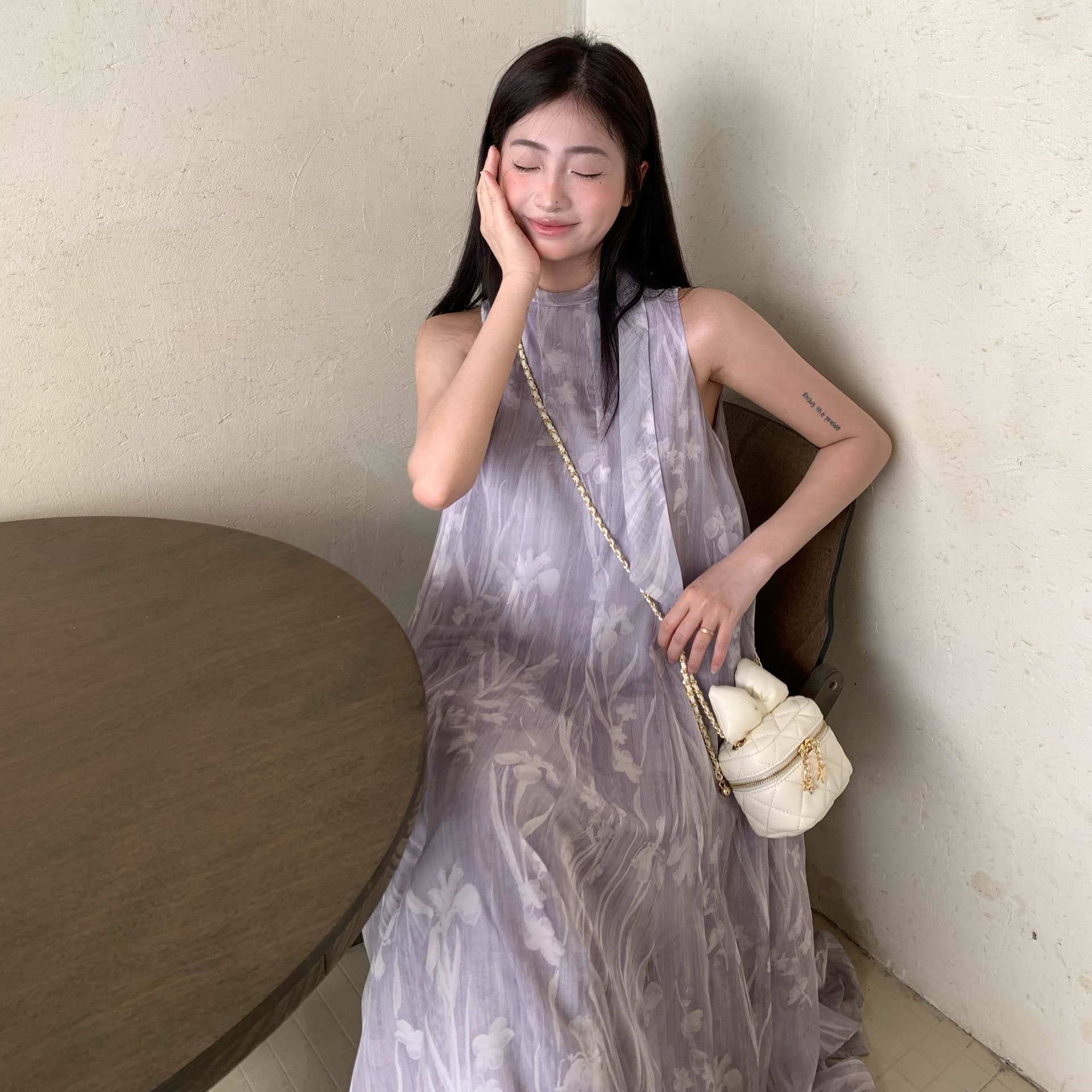 보라색 아름다운 붓꽃을 만발하다 드레스 프랑스식 품격 슈퍼 요정 Tulle 휴가 이미지 2