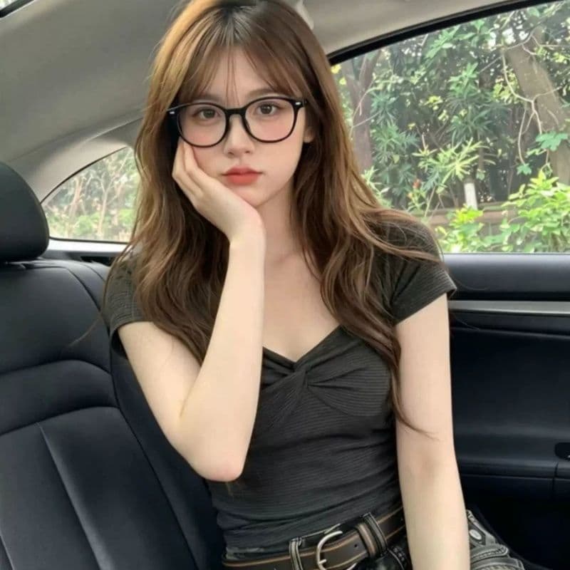 광장 칼라 스트라이프 비틀림 반팔 티셔츠 여성 여름 몸매 가꾸기 슬림해 보이는 허리 수축 출퇴근 핫걸 맨위