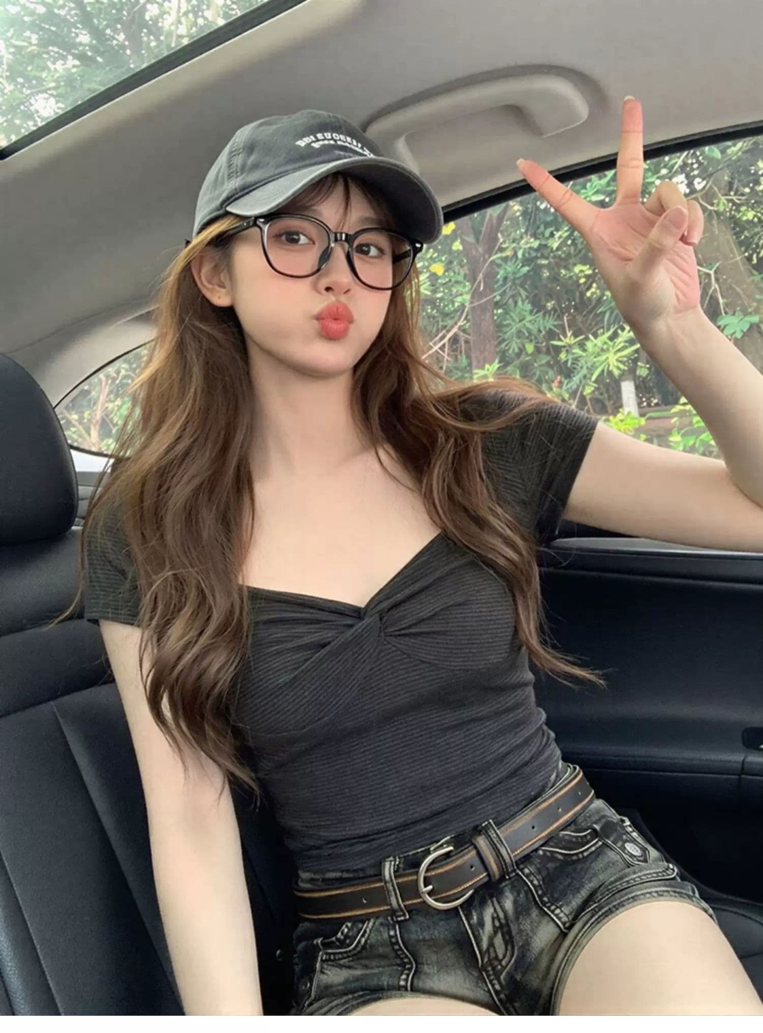 광장 칼라 스트라이프 비틀림 반팔 티셔츠 여성 여름 몸매 가꾸기 슬림해 보이는 허리 수축 출퇴근 핫걸 맨위 상세 이미지 3