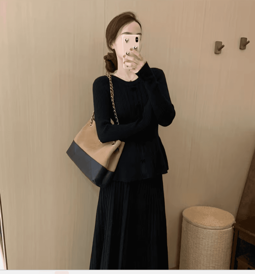 나비 매듭 허리 수축 기본 셔츠 2026 봄 겨울 새로운 한국 스타일 라운드 넥 슬림해 보이는 달콤함 인사이드 잡아라. 의류 여성 상세 이미지 26