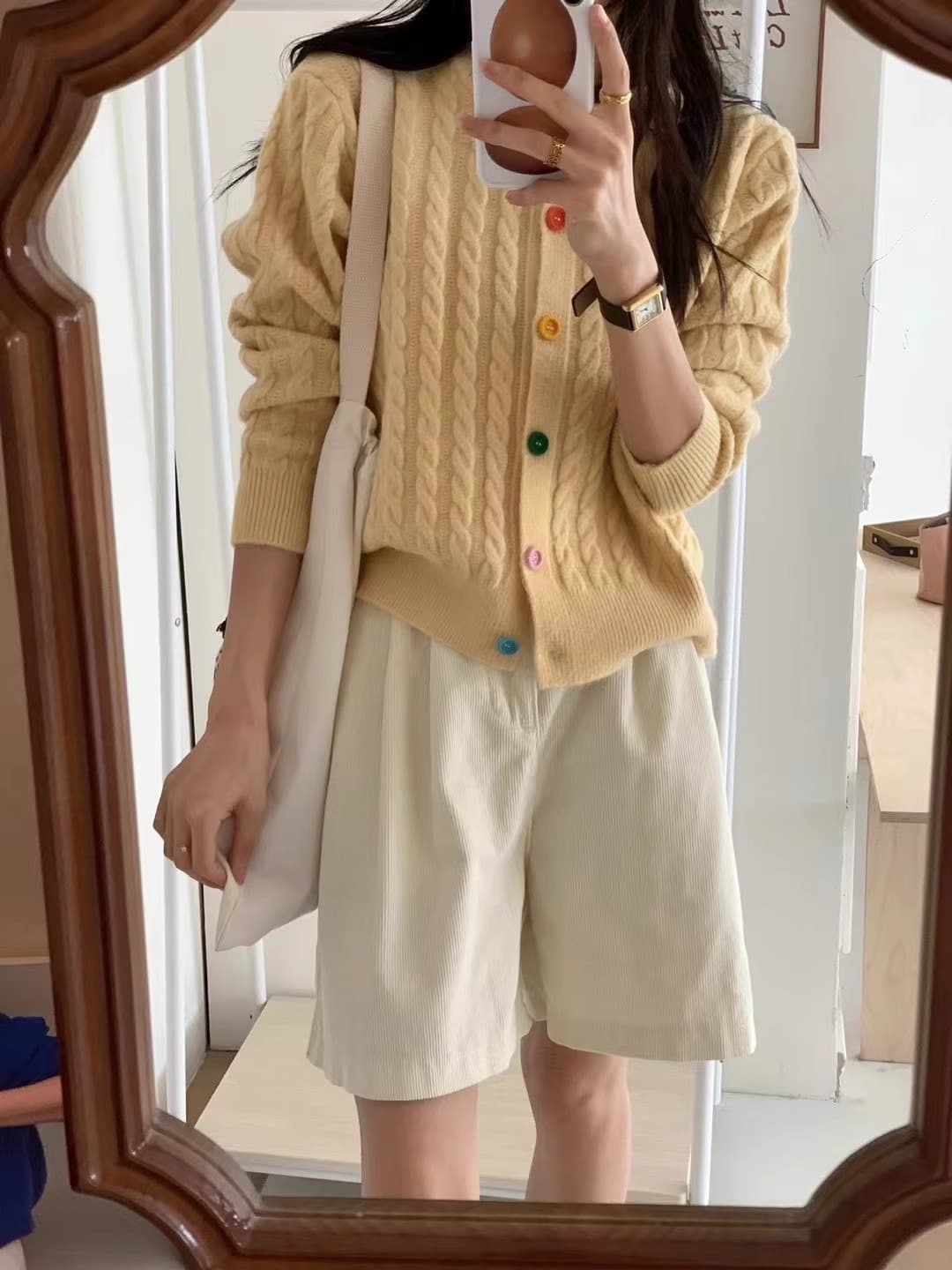 한 부서 따뜻한 부드럽다 찹쌀 라운드 넥 니트 오픈 가디건 여성 가을 겨울 연령 감소 꽈배기 스웨터 코트 디자인 센스 맨위 상세 이미지 18