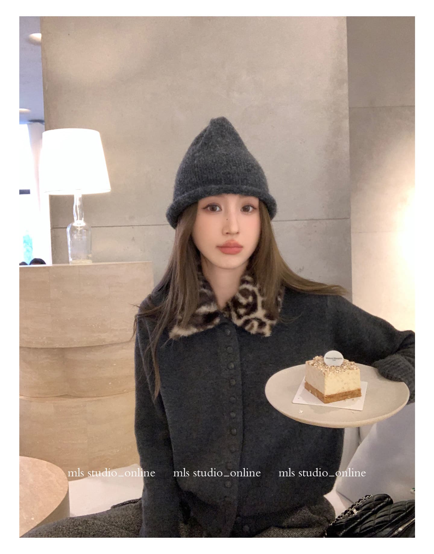 레트로 와일드 2026 봄 여름 새로운 여성 셔츠 레오파드 무늬 폴로 칼라 니트 오픈 가디건 상세 이미지 11