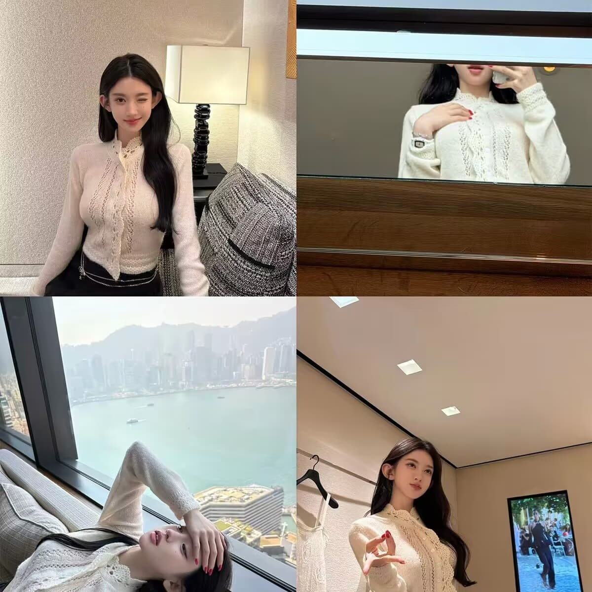 홀로우 아웃 수공 자수 우는 소리 센스 니트 오픈 가디건 여성 봄 스웨터 인사이드 잡아라. 의류 이미지 5