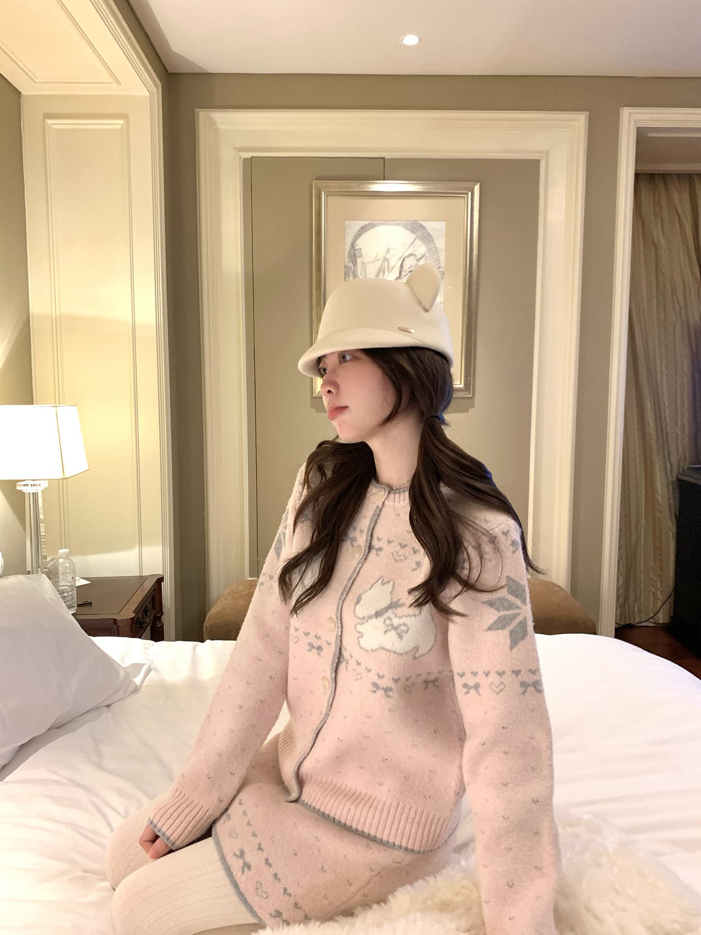 국가 조수 브랜드 가을 새로운 캐주얼 다용도 공정한 섬 꽃 실 강아지 자카드 스웨터 상세 이미지 1