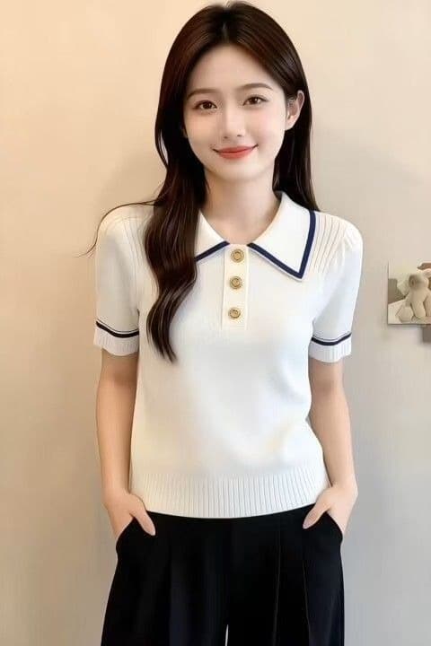 한국 스타일 레트로 연령 감소 라운드 넥 싱글 줄 버튼 몸매 가꾸기 슬림해 보이는 긴팔 스트라이프 니트 오픈 가디건 여성
