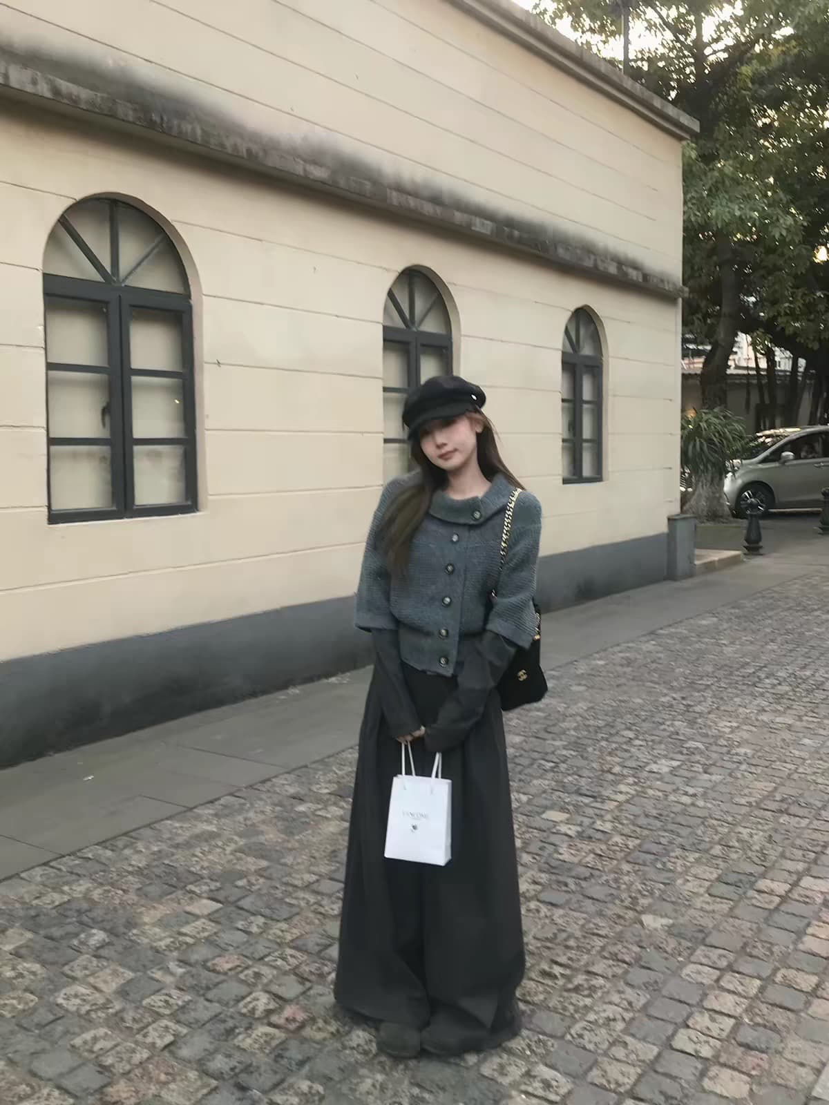 레트로 느긋한 센스 디자인 망토 스웨터 여자 가을 고급 센스 품격 다용도 쇼트 스타일 니트 오픈 가디건 새로운 상세 이미지 2