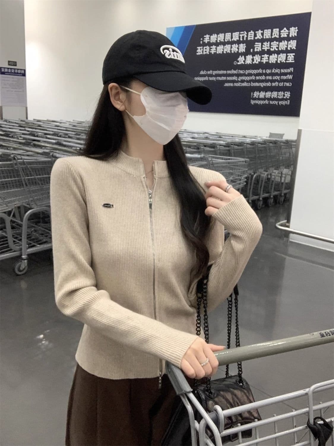 봄 드레스 2026 새로운 더블 지퍼 스웨터 여성 코트 오픈 가디건 스탠드 칼라 긴팔 몸매 가꾸기 니트 맨위 인사이드 가져 가라. 만나는 상세 이미지 18