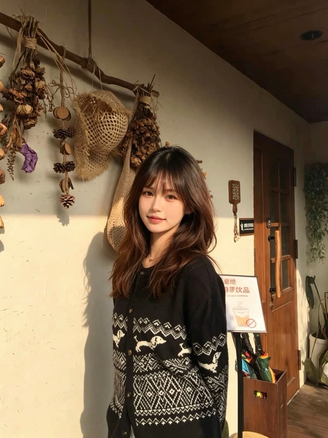 공정한 섬 단추 오픈 가디건 캐주얼 루즈핏 느긋한 센스 니트 스웨터 캐주얼 맨위 여성 상세 이미지 14