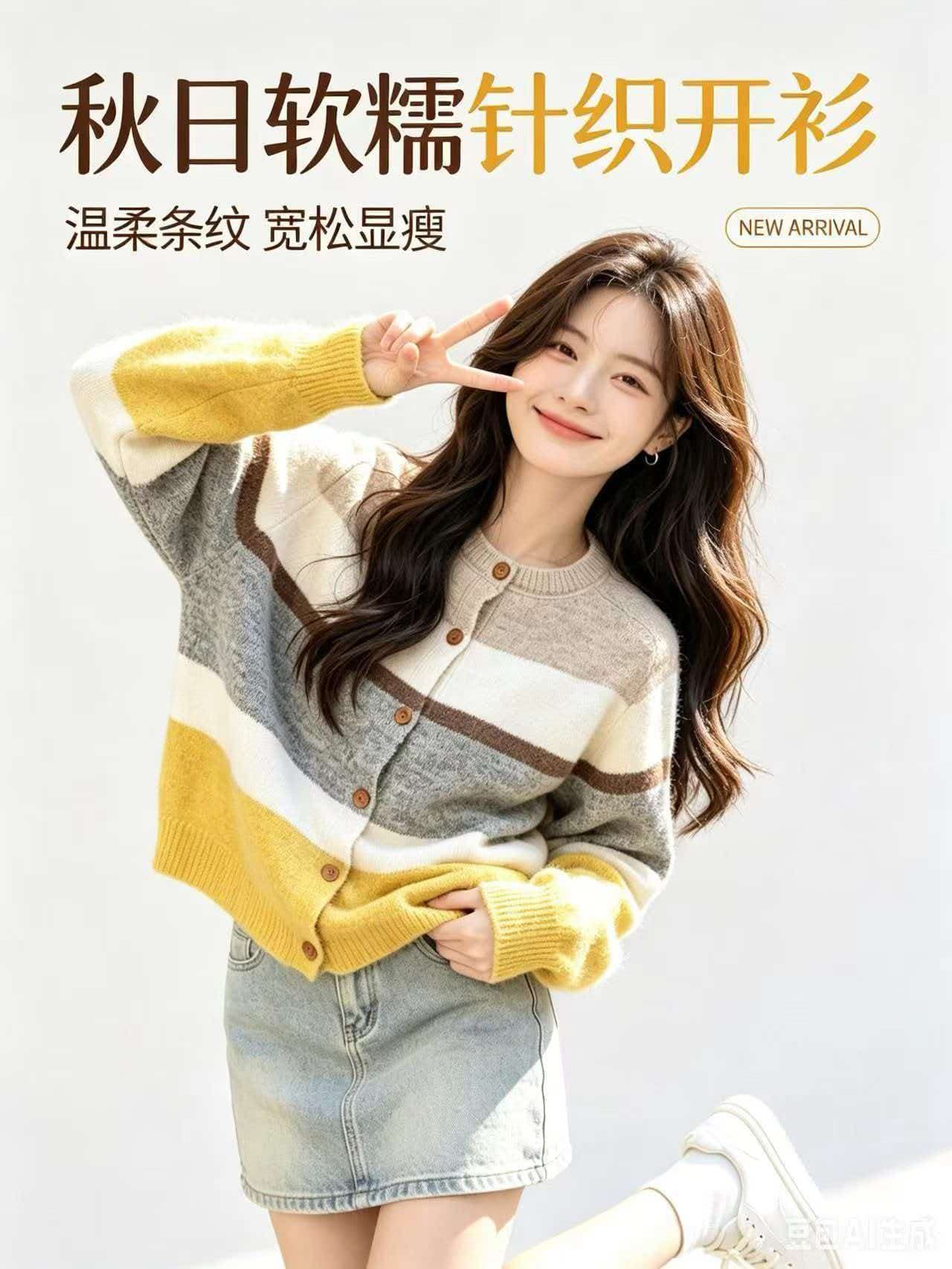 한 부서 느긋한 고급 센스 연령 감소 외국 가스 슈퍼 잘 생긴 배색 스트라이프 니트 스웨터 이미지 3