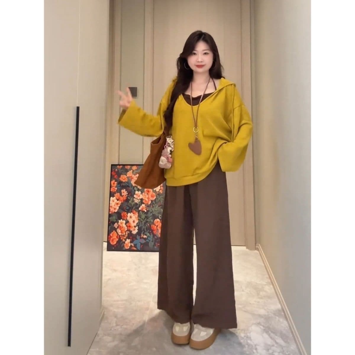 빅 사이즈 여성 의류 패션 외국 가스 폭발 소금 부서 작은 대중 착용 가져 가라. 연령 감소 느긋한 바람 상세 이미지 7