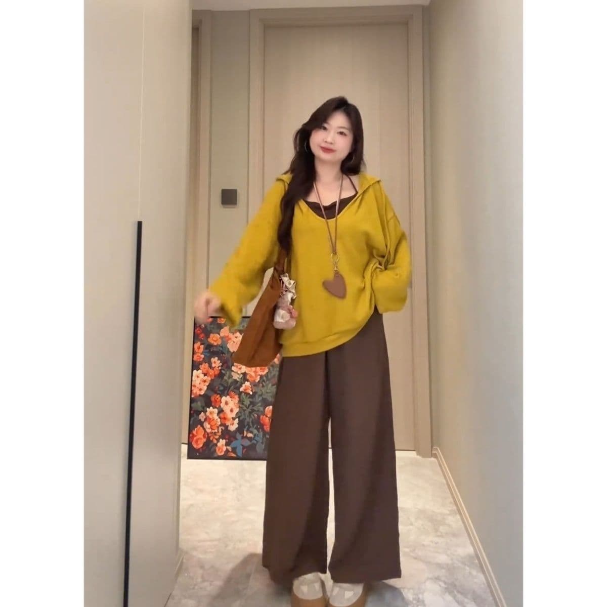 빅 사이즈 여성 의류 패션 외국 가스 폭발 소금 부서 작은 대중 착용 가져 가라. 연령 감소 느긋한 바람 상세 이미지 8
