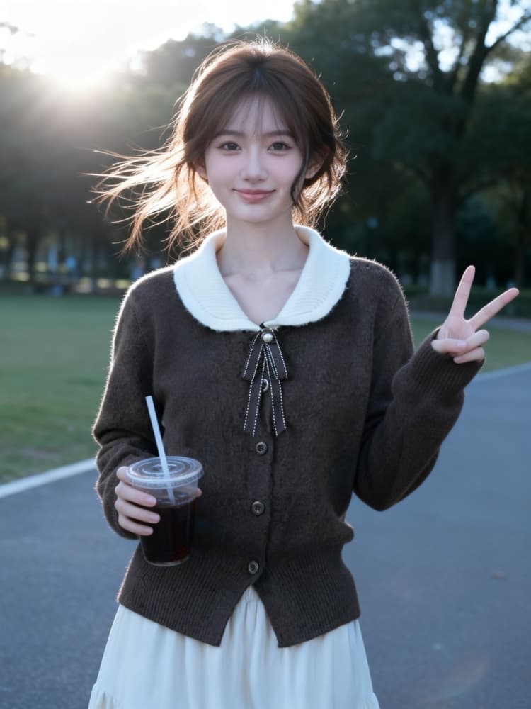 2026 가을 겨울 한 부서 부드러운 바람 자이언트 잘 생긴 ~ 중 폴로 칼라 니트 스웨터 작은 키 착용 가져 가라. 연령 감소 아름다운 맨위 트렌디 상세 이미지 3