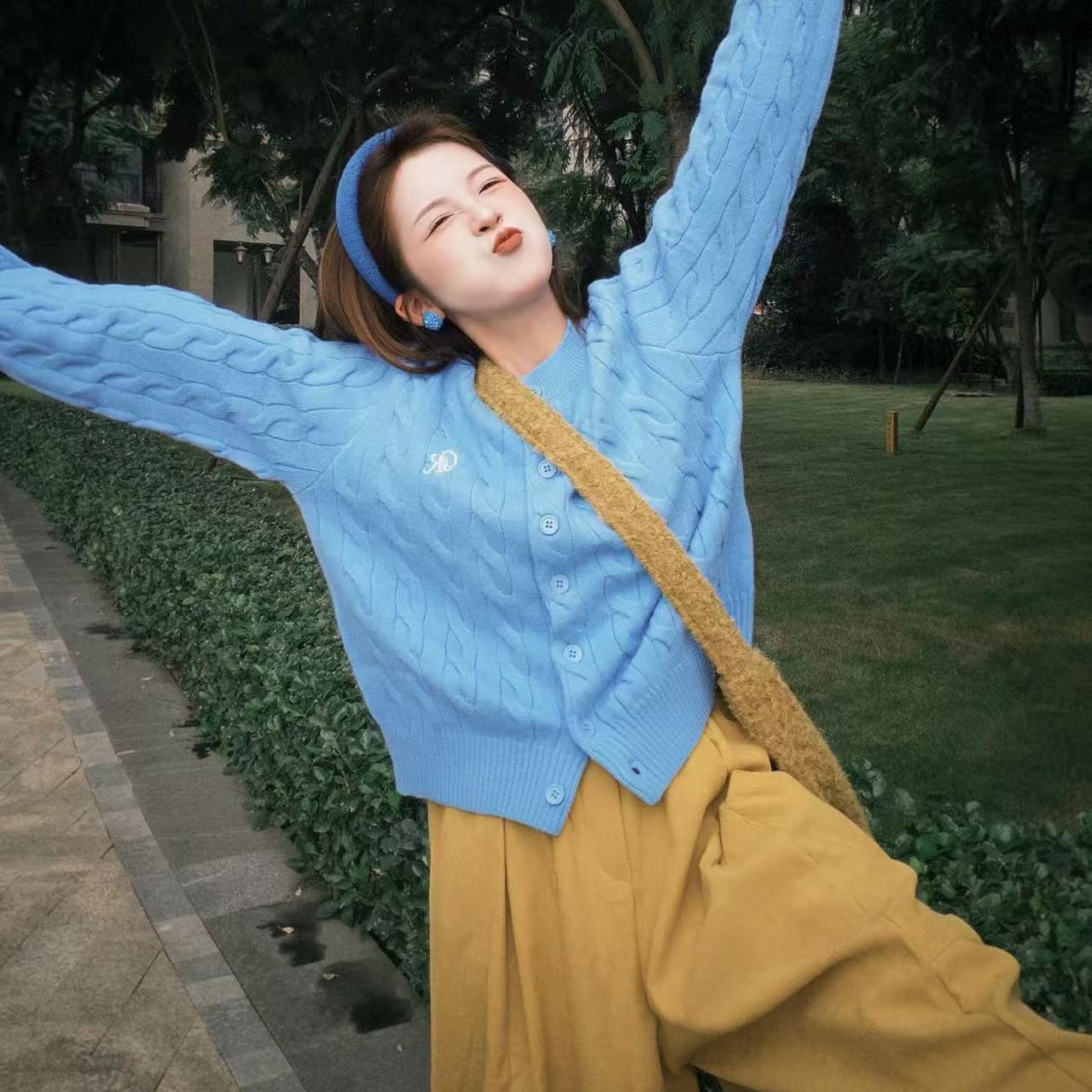 있음 선적 꽈배기 디자인 센스 가을 겨울철 라운드 넥 니트 오픈 가디건 여성 디스플레이 화이트 다용도 몸매 가꾸기 스웨터 코트 이미지 5