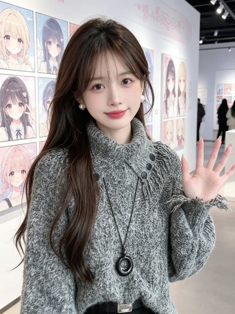 고유 한 아름다운 우아함 바람 터틀넥 술 니트 스웨터 여자 2026 새로운 가을 프랑스식 사소한 루즈핏 맨위 이미지 3