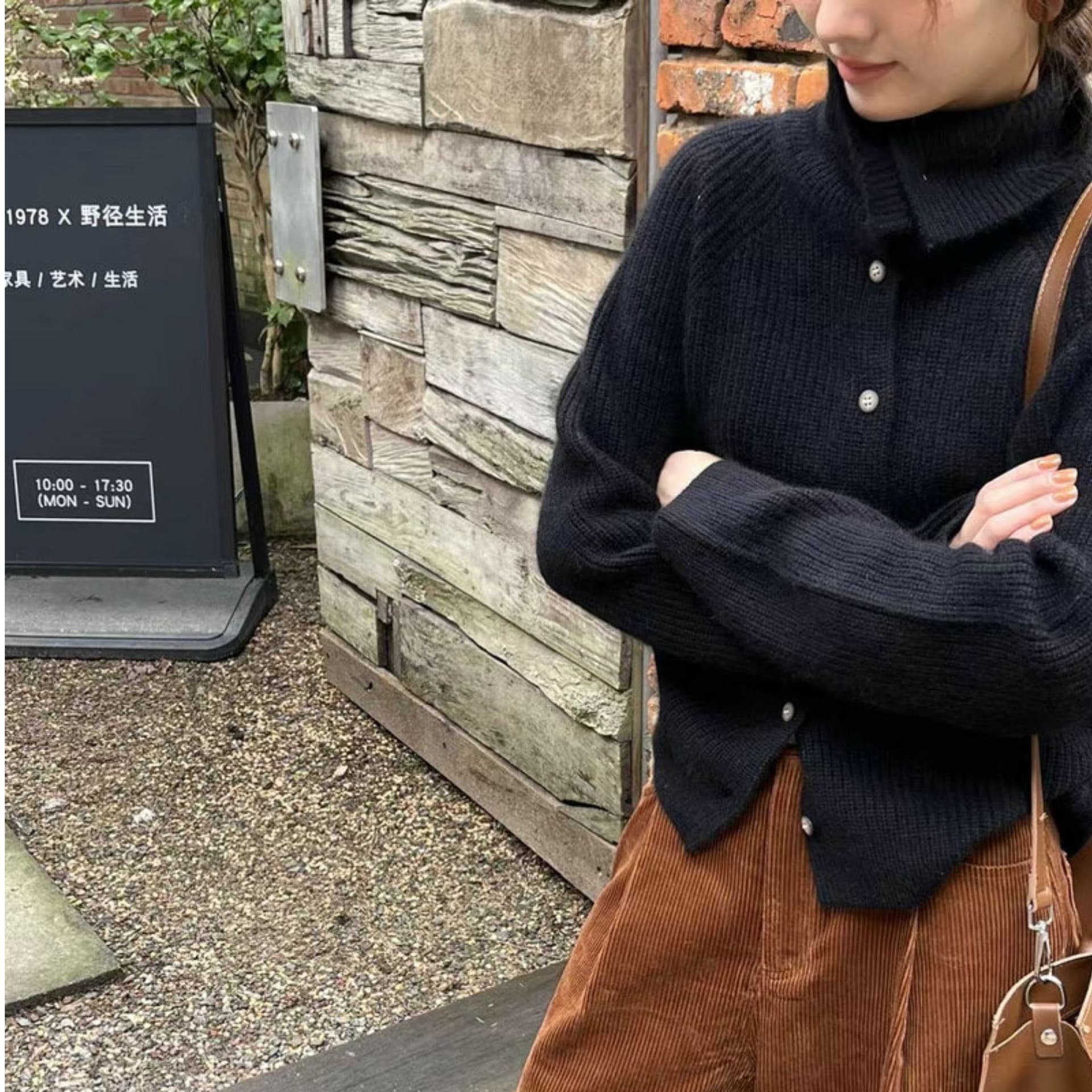 터틀넥 오픈 가디건 여성 산양 캐시미어 셔츠 2026 가을 겨울 유럽 상품 고급 루즈핏 두꺼운 선 두꺼운 만나는 스웨터 코트 이미지 4