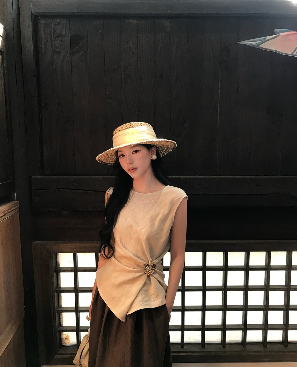 라이 경기 서울 아마 몸매 가꾸기 허리 수축 민소매 조끼 여름 외출용 디자인 센스 슬림해 보이는 행침 목 맨위 상세 이미지 7