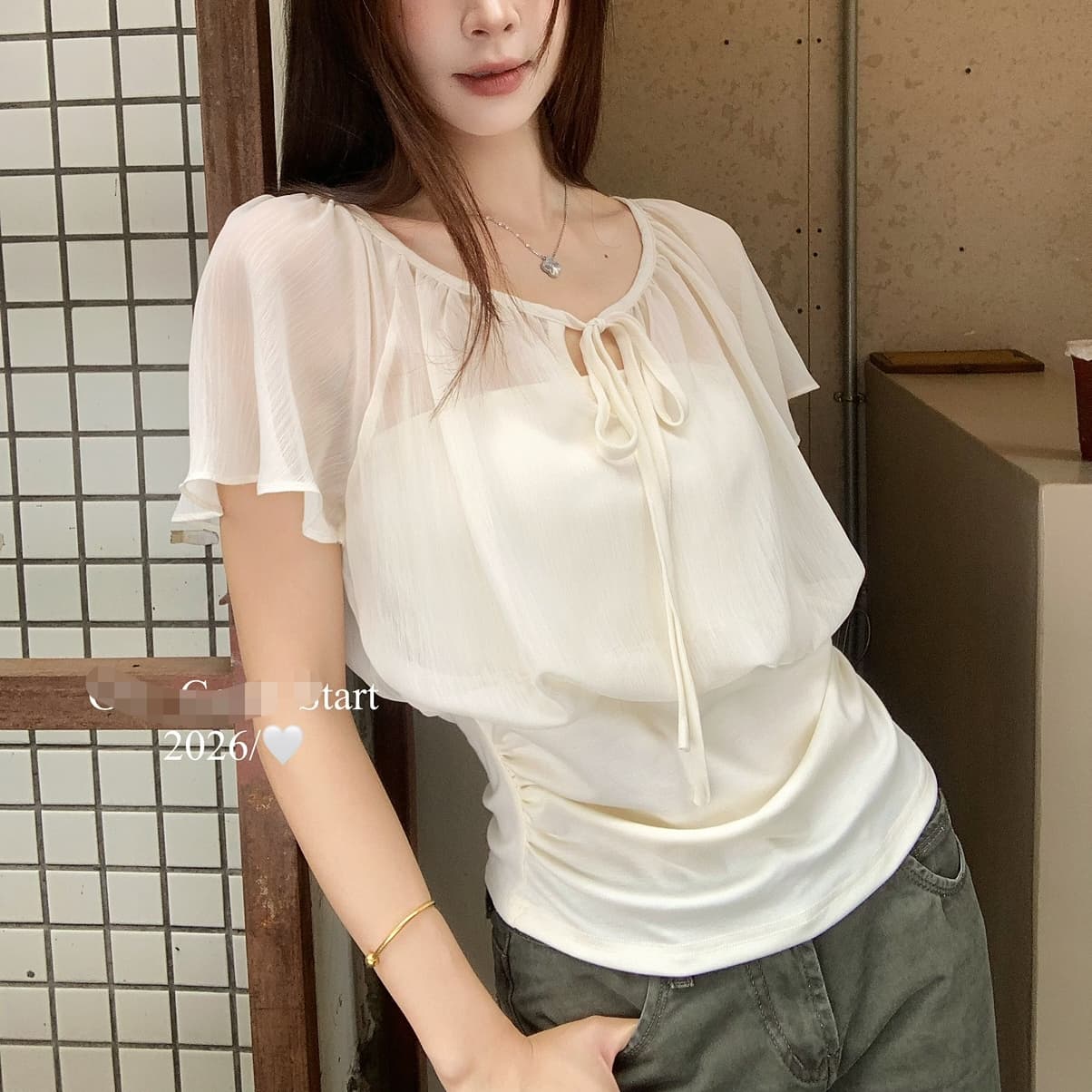 여름 품격 부드러운 분위기 센스 슬림해 보이는 작은 셔츠 작은 대중 다용도 프랑스식 맨위 상세 이미지 3