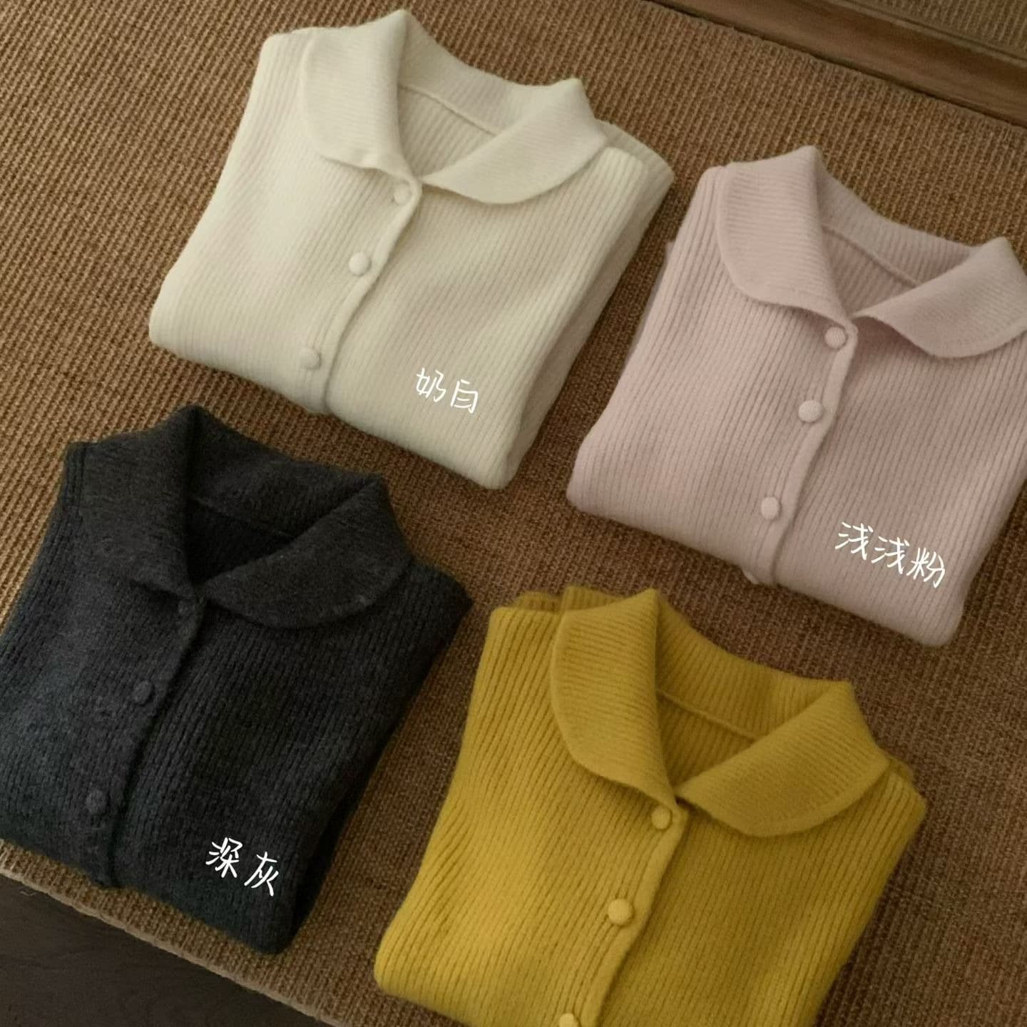 실사 miu 인사이드 miu 가스 한 부서 폴로 칼라 연령 감소 절묘한 부드러운 찹쌀 보온 스웨터 이미지 5