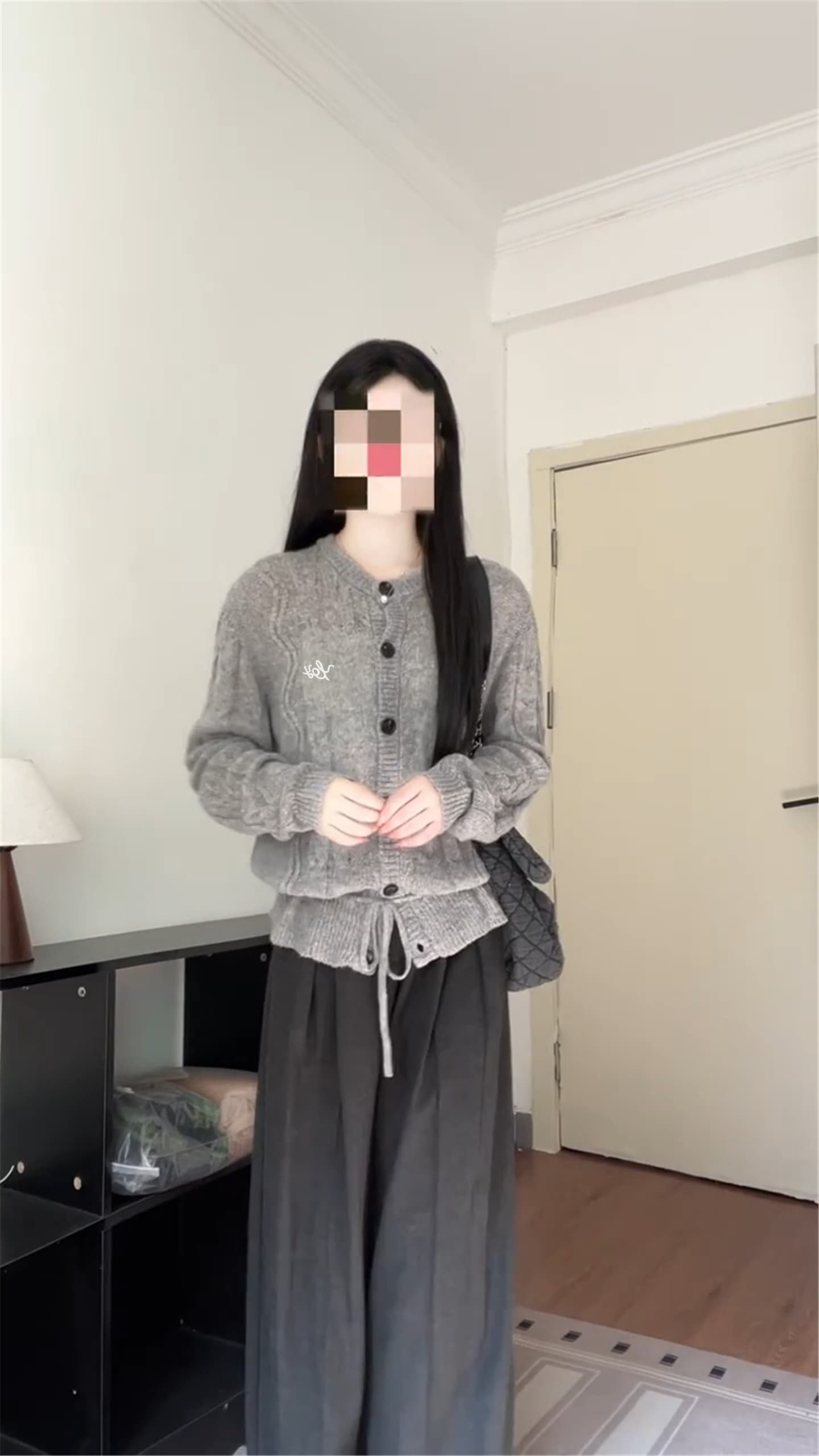 자이언트 잘 생긴 다용도 부드러운 찹쌀 느긋한 고급 센스 회색 니트 오픈 가디건 스웨터 여성 코트 봄 2026 새로운 상세 이미지 5
