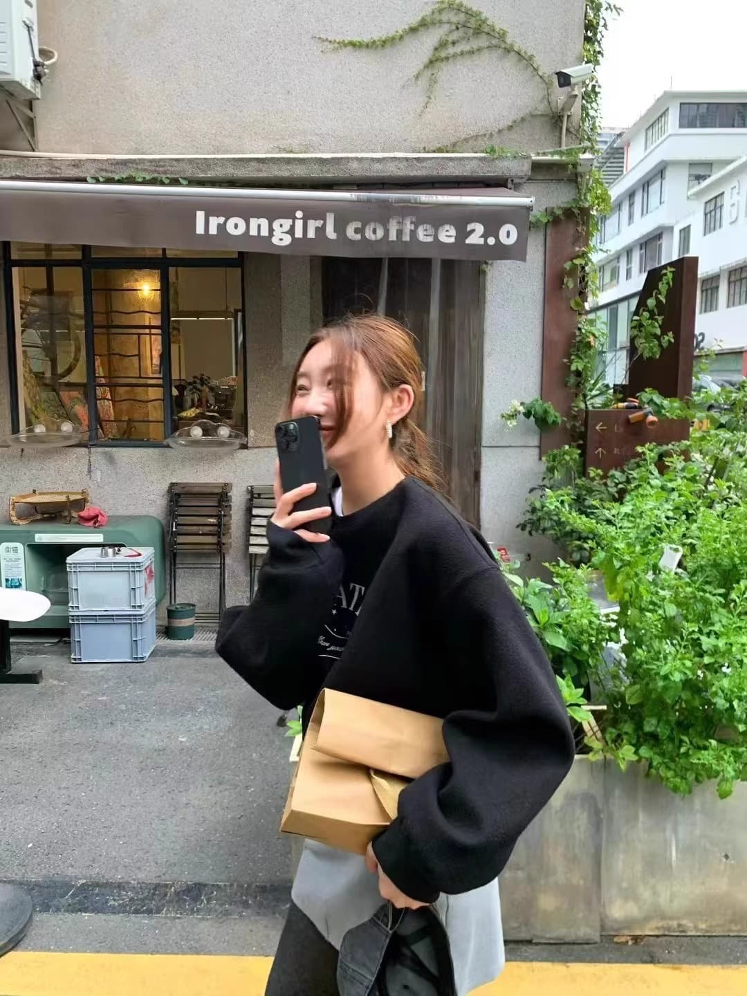 후아 면 복합 얇은 스타일 310g 털이 있는 400g 가을 겨울 의류 라운드 넥 후드티 여성 프린트 상세 이미지 5