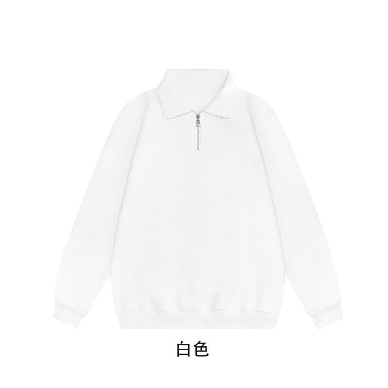 얼굴 후아 면 음식 털 복합 우유 실크 320 그램 하프 지퍼 후드티 공란 에디션 POLO 칼라 상세 이미지 12