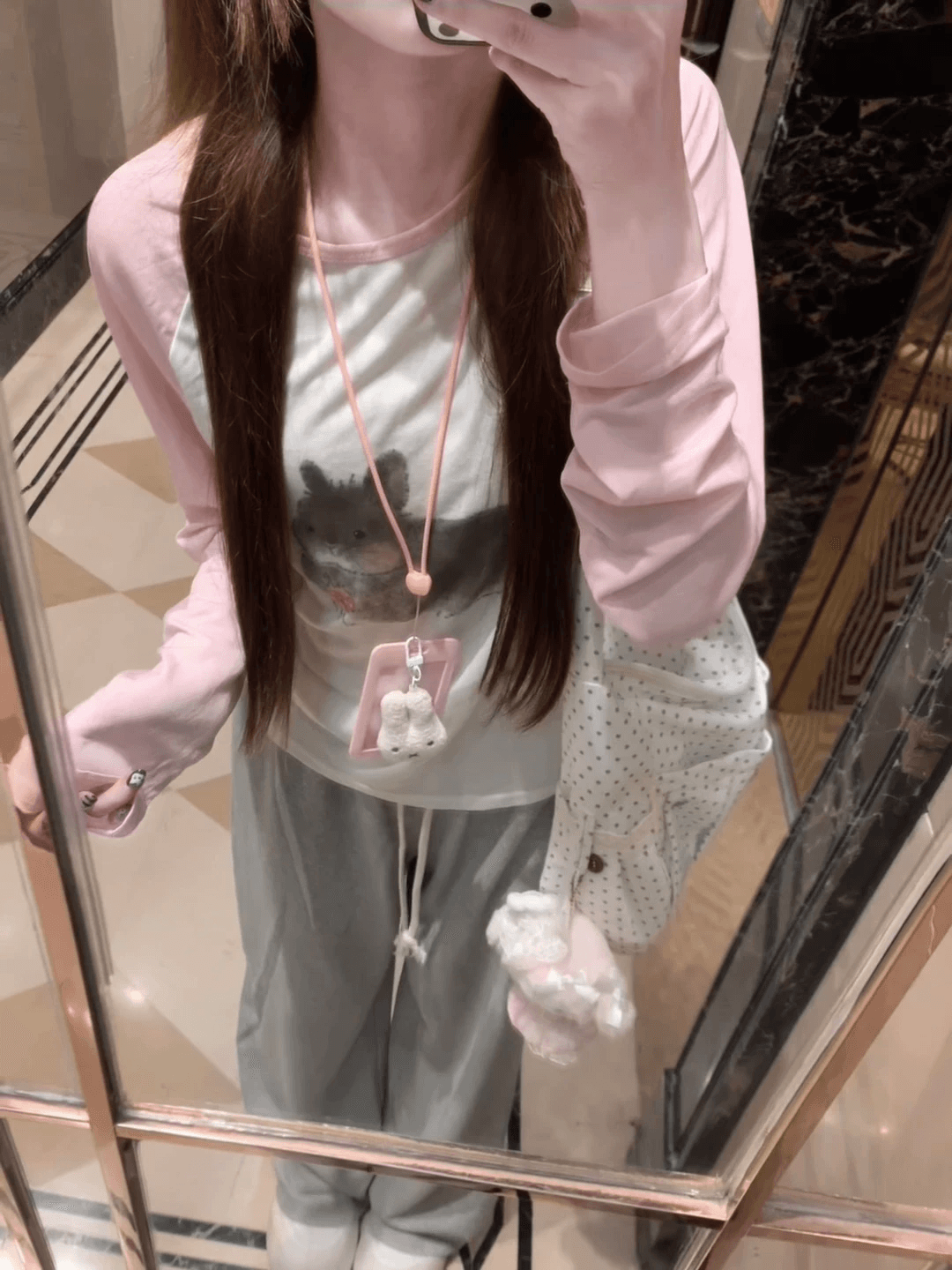 일괄 처리 눈꽃 면 165 그램 긴팔 티셔츠 여성