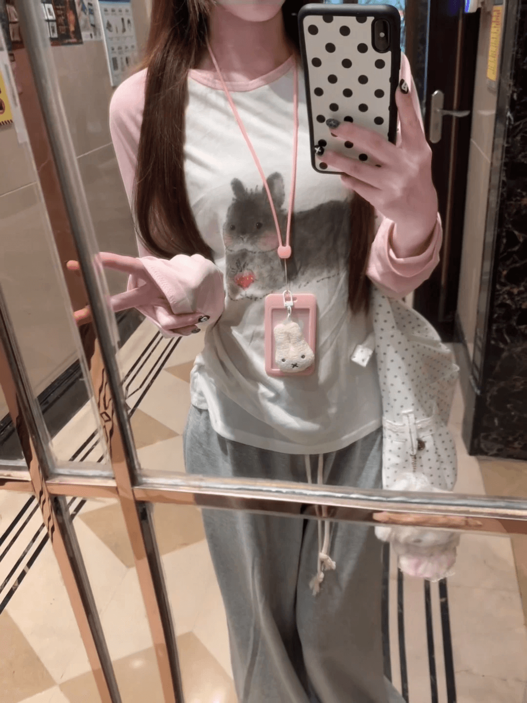 일괄 처리 눈꽃 면 165 그램 긴팔 티셔츠 여성 상세 이미지 4