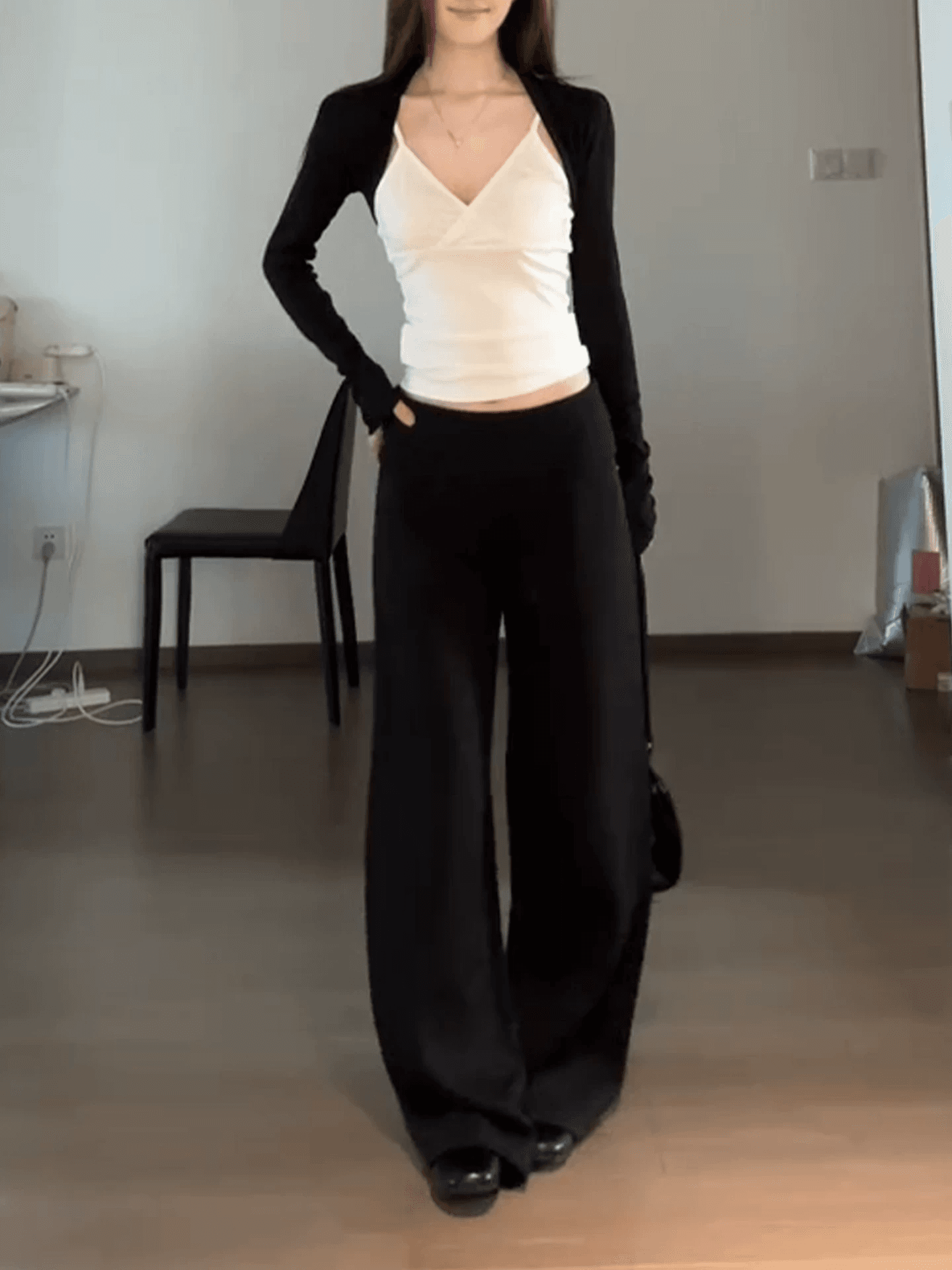 260 그램 사람들 면 긴팔 티셔츠 여성 상세 이미지 3