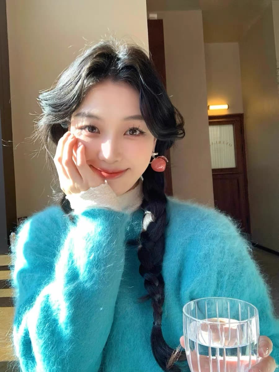가을 겨울 새로운 빅 사이즈 여성 의류 밍크 플리스 풀오버 플러스 두껍고 부드러운 찹쌀 우유 fufu 루즈핏 느긋한 바람 니트 스웨터 상세 이미지 7