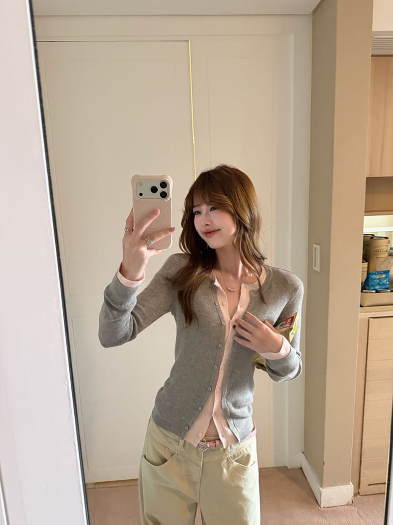 im ~까지 세련된 스택 음악 한 부서 계층의 감각 몸매 가꾸기 맨위 여성 페이크 레이어드 패치워크 색상 양모 니트 오픈 가디건 상세 이미지 17