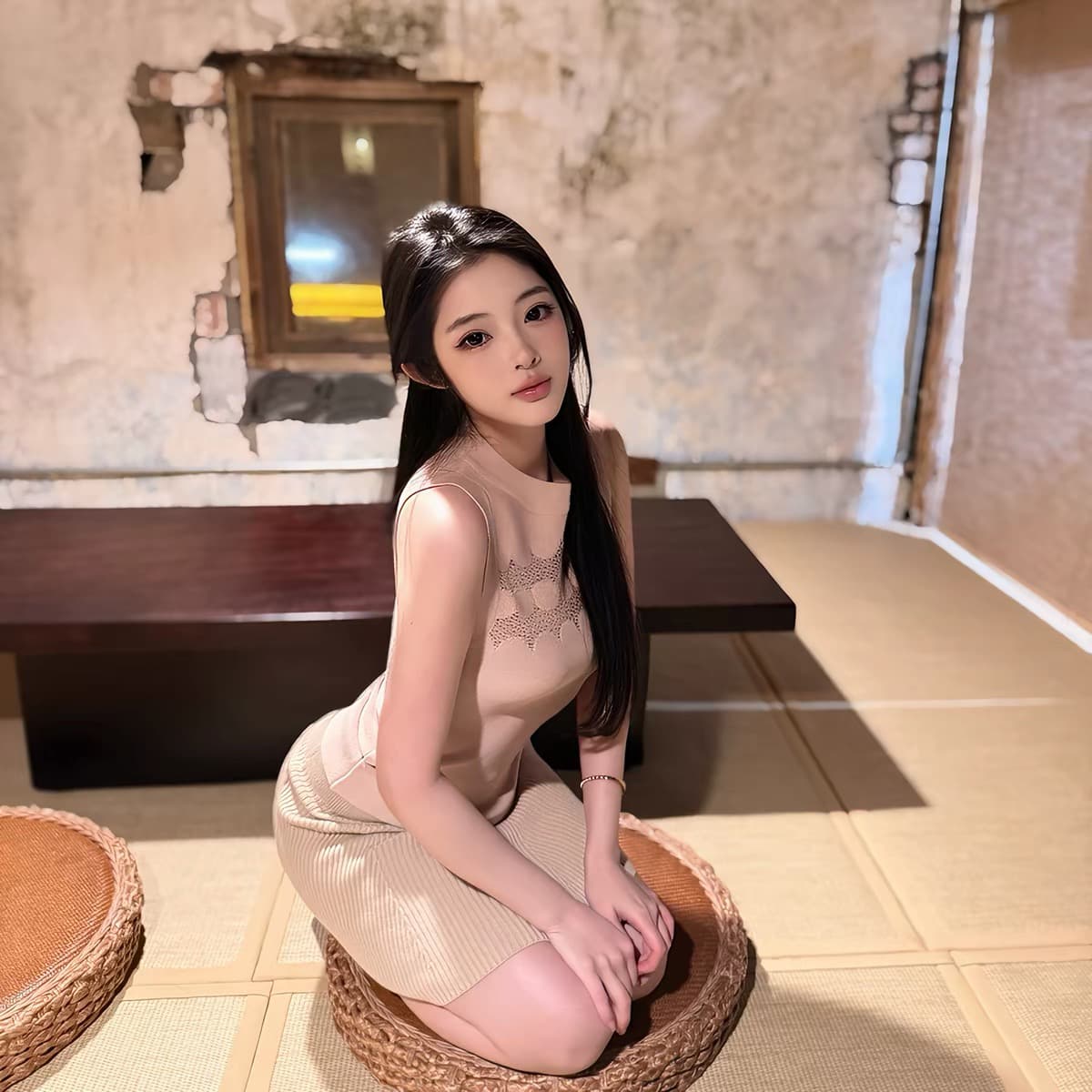 레이스 조각 조끼 여성 2026 년 봄 새로운 반하이넥 핫걸 니트 민소매 맨위 반신 스커트 상세 이미지 3