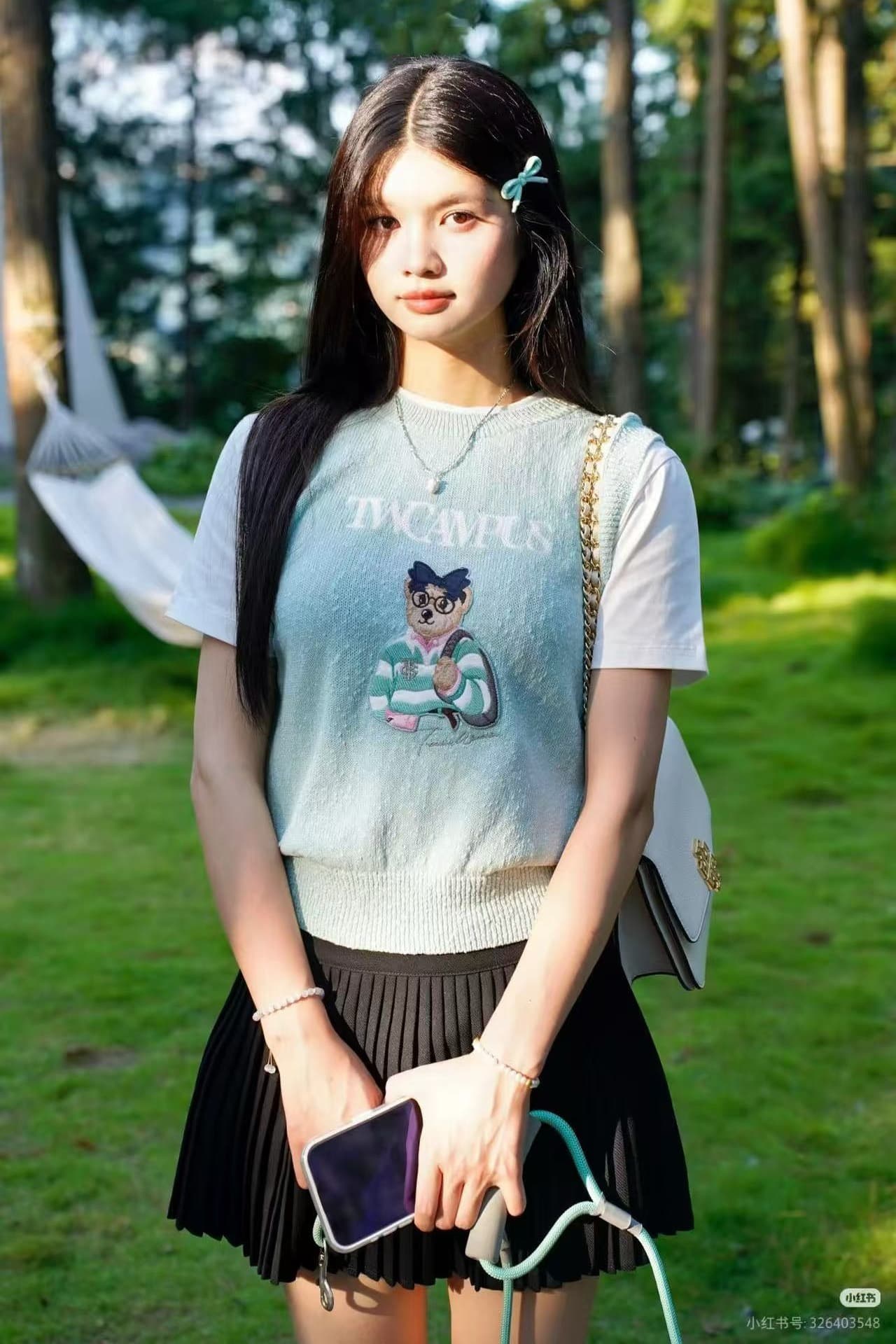 주 주 추 같은 단락 여성 의류 한 부서 연령 감소 학원 스타일 슈퍼 귀여운 맨위 여름 작은 곰 자수 페이크 레이어드 티셔츠